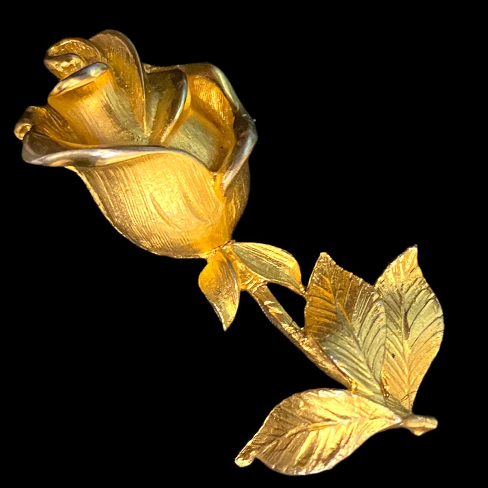 Vintage Gold-toned Rose Brooch 1960’s
